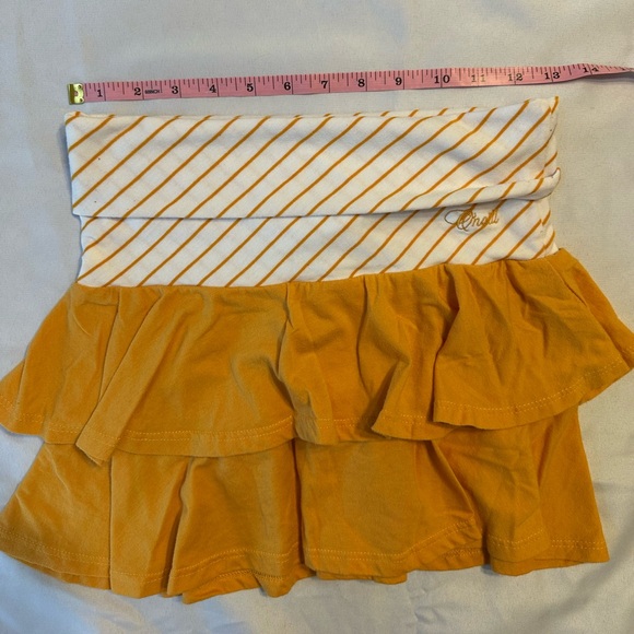 Y2K Era O’Neill Orange Striped Ruffle Skirt - Picture 5 of 6